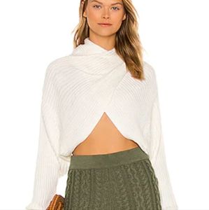 525 America Twist Knit Sweater White